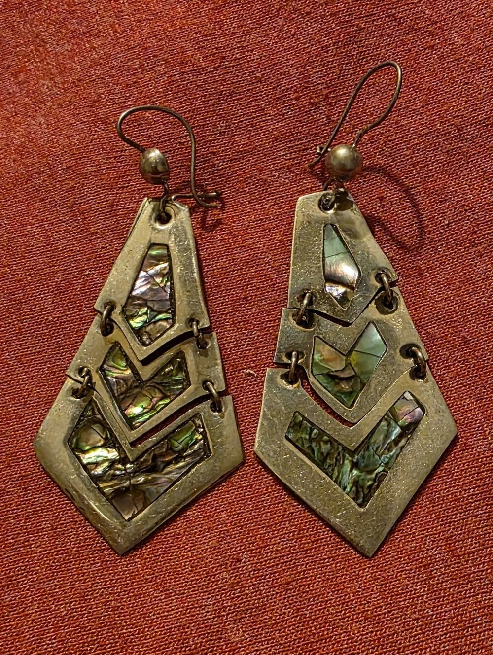 (E) Vintage 1960s Earrings Handcrafted In Mexico